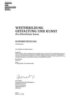 Weiterbildungszertifikat – Gestaltung und Kunst